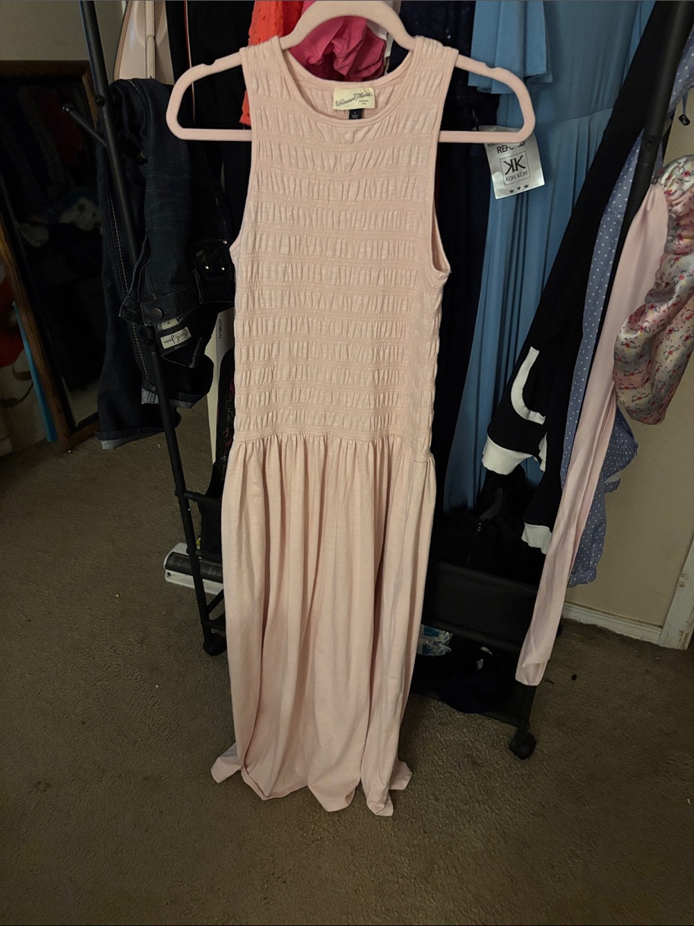 Universal Thread Blush Pink Sleeveless Smocked Maxi Dress